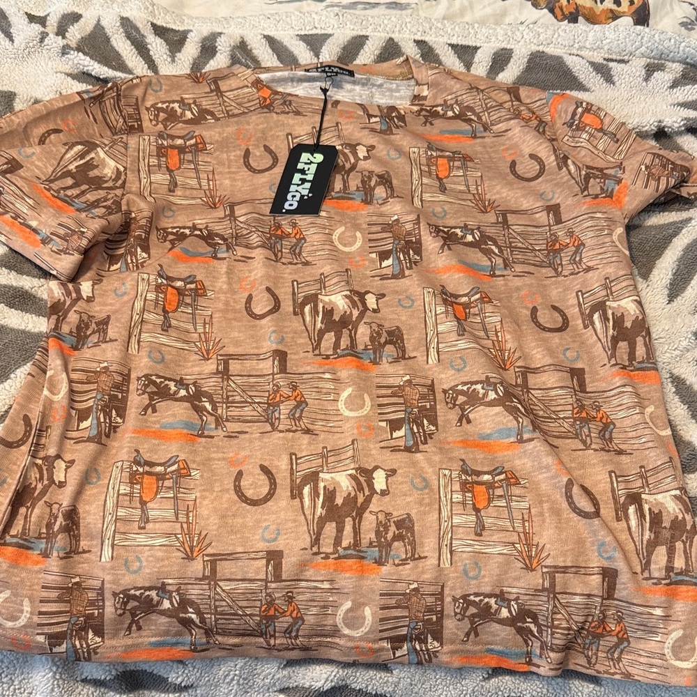 Brown Graphic Short Sleeve Tee